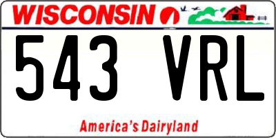 WI license plate 543VRL