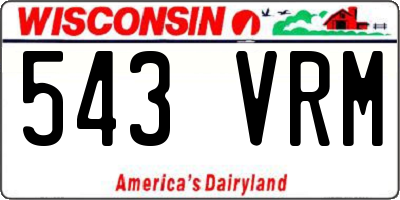 WI license plate 543VRM