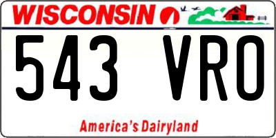 WI license plate 543VRO