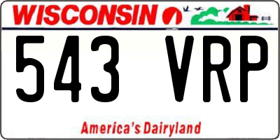 WI license plate 543VRP