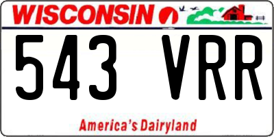 WI license plate 543VRR