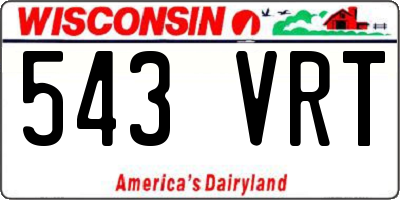 WI license plate 543VRT