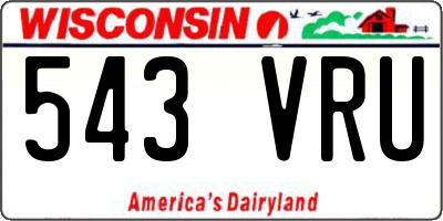 WI license plate 543VRU