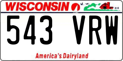 WI license plate 543VRW