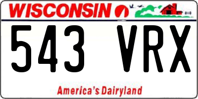 WI license plate 543VRX