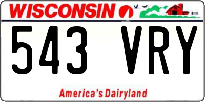 WI license plate 543VRY