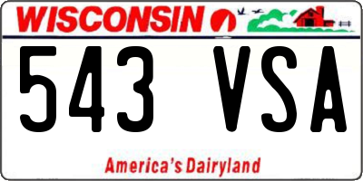 WI license plate 543VSA