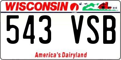 WI license plate 543VSB