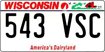 WI license plate 543VSC