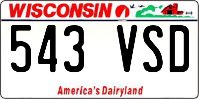 WI license plate 543VSD