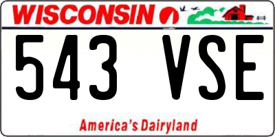 WI license plate 543VSE