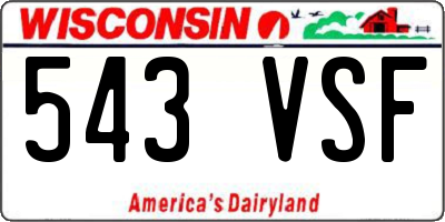 WI license plate 543VSF