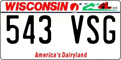 WI license plate 543VSG