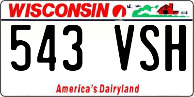 WI license plate 543VSH