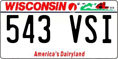 WI license plate 543VSI
