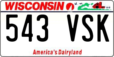 WI license plate 543VSK