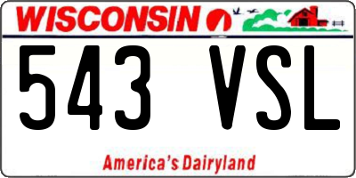 WI license plate 543VSL