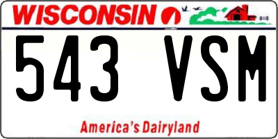 WI license plate 543VSM