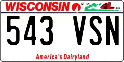 WI license plate 543VSN