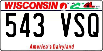 WI license plate 543VSQ