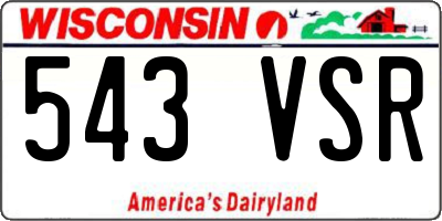 WI license plate 543VSR