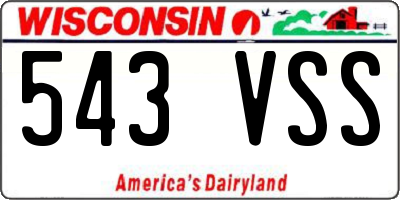 WI license plate 543VSS