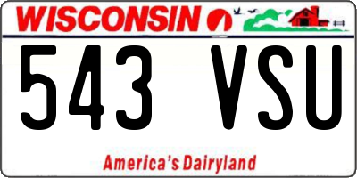 WI license plate 543VSU