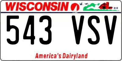 WI license plate 543VSV