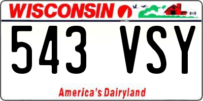 WI license plate 543VSY