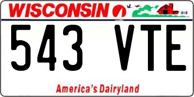 WI license plate 543VTE