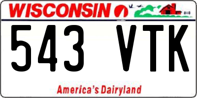 WI license plate 543VTK