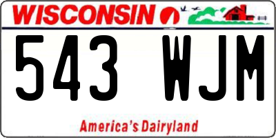 WI license plate 543WJM