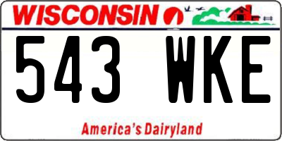 WI license plate 543WKE