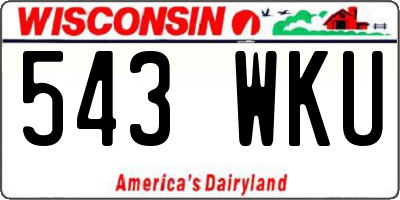WI license plate 543WKU