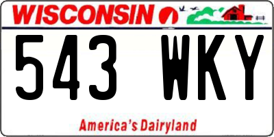 WI license plate 543WKY