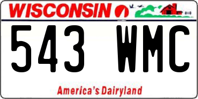WI license plate 543WMC