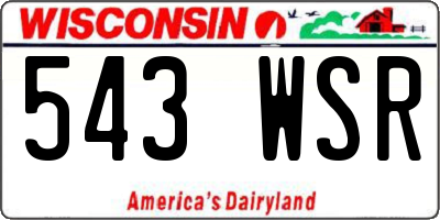WI license plate 543WSR