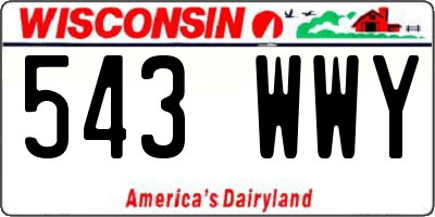WI license plate 543WWY