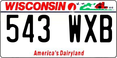 WI license plate 543WXB