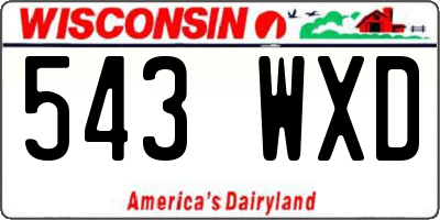 WI license plate 543WXD