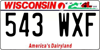 WI license plate 543WXF