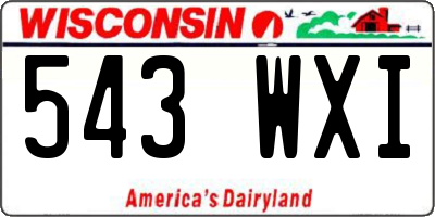 WI license plate 543WXI
