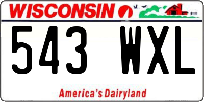 WI license plate 543WXL