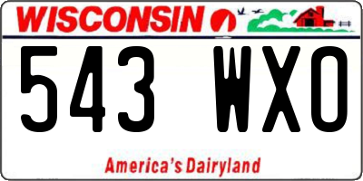 WI license plate 543WXO