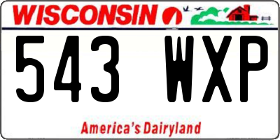 WI license plate 543WXP