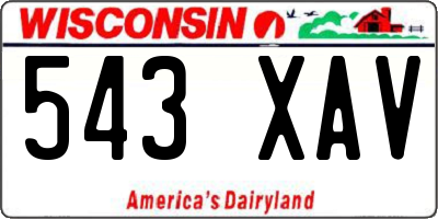 WI license plate 543XAV