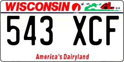 WI license plate 543XCF