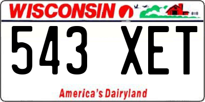 WI license plate 543XET