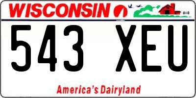 WI license plate 543XEU