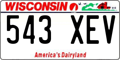 WI license plate 543XEV